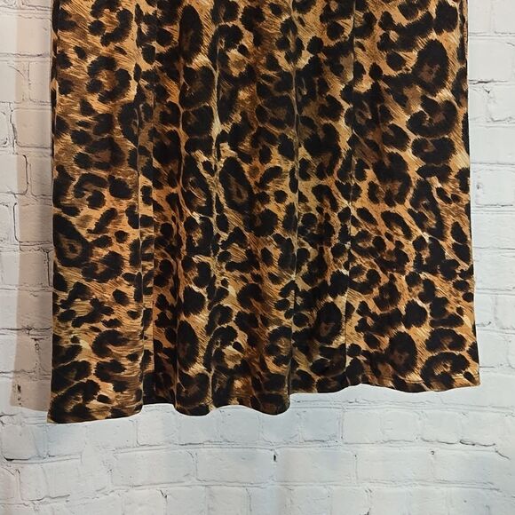 Robert Louis leopard print midi skirt size L - Picture 3 of 10